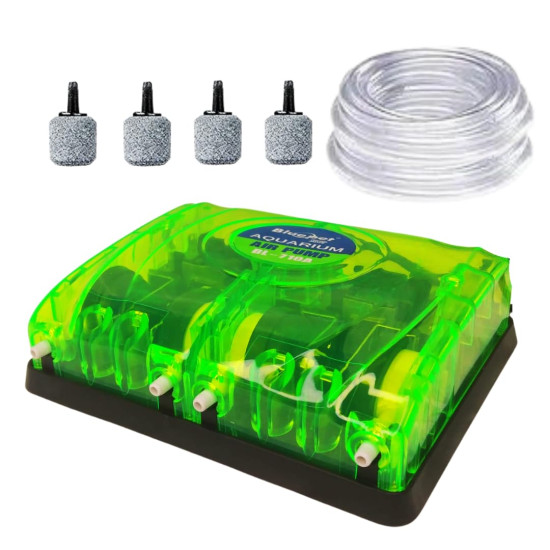 Premier Plants Aquarium Air Pump 4 Way Aquarium Oxygen Air Pump with 6 Meter Air Tube and 4 Air Stone for Fish Tank Aeration Aquarium Motor (BL-710A) 8W Premier Plants Aquarium Air Pump 4 Way Aquarium Oxygen Air Pump with 6 Meter Air Tube and 4 Air Stone for Fish Tank Aeration Aquarium Motor (BL-710A) 8W