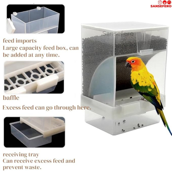 Premier Plants Birds Food Feeder Anti Spill Plastic Bird Feeder for Birtds Cage 500Ml Premier Plants Birds Food Feeder Anti Spill Plastic Bird Feeder for Birtds Cage 500Ml