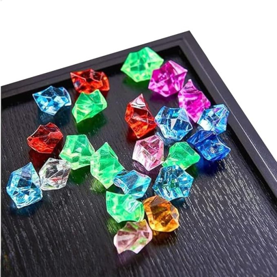 Multicolored Acrylic Diamonds Faux Crystals for Home Decor Vase Fillers Aquarium Acrylic Ice Rock Cubes Gems for Decoration Stones, Shiny Pebbles (Multicolored 200 Grams) Multicolored Acrylic Diamonds Faux Crystals for Home Decor Vase Fillers Aquarium Acrylic Ice Rock Cubes Gems for Decoration Stones, Shiny Pebbles (Multicolored 200 Grams)