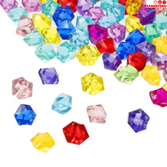 Multicolored Acrylic Diamonds Faux Crystals for Home Decor Vase Fillers Aquarium Acrylic Ice Rock Cubes Gems for Decoration Stones, Shiny Pebbles (Multicolored 200 Grams) Multicolored Acrylic Diamonds Faux Crystals for Home Decor Vase Fillers Aquarium Acrylic Ice Rock Cubes Gems for Decoration Stones, Shiny Pebbles (Multicolored 200 Grams)