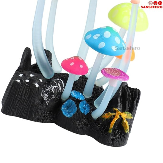 Glowing Effect Artificial Mushroom Plants for Plant Fish Tank Aquarium Decor Ornament for Aquarium Landscape(Mushroom Plant) Glowing Effect Artificial Mushroom Plants for Plant Fish Tank Aquarium Decor Ornament for Aquarium Landscape(Mushroom Plant)