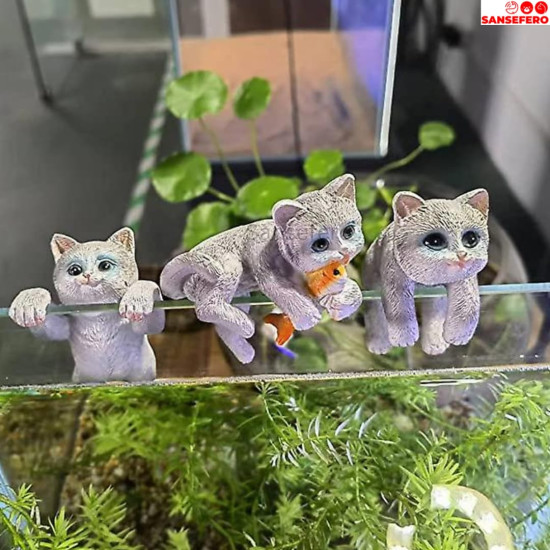Cute Tiny Hanging Kitten Cat Decoration Ornament for Fish Tank, Table, Flower Pot, Mini Cat Climbers for Hanging Ornament Decoration Ornament (3 Pcs) Cute Tiny Hanging Kitten Cat Decoration Ornament for Fish Tank, Table, Flower Pot, Mini Cat Climbers for Hanging Ornament Decoration Ornament (3 Pcs)