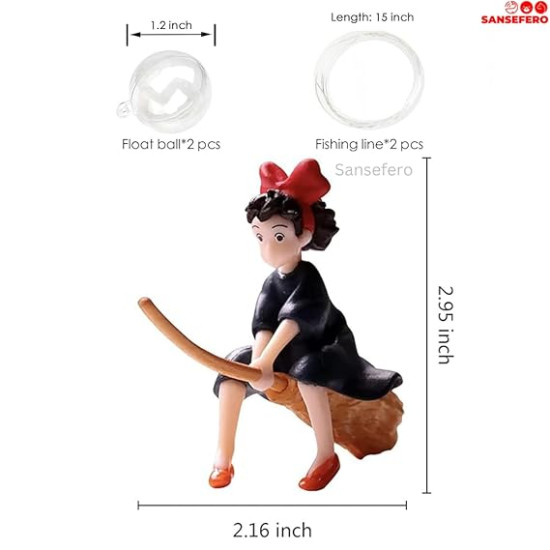 Floating Mini Cute Moon and Dog for Aquarium Fish Tank Decorative Simulation Ornaments Pack of 2 (Riding Girl) Floating Mini Cute Moon and Dog for Aquarium Fish Tank Decorative Simulation Ornaments Pack of 2 (Riding Girl)