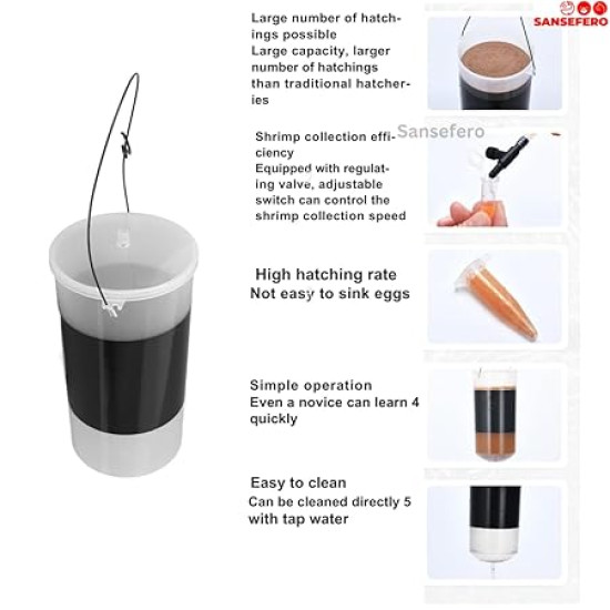 Premier Plants Brine Shrimp Artemia Eggs Hatchery Incubator with Artemia Brine Shrimp Capsule Hatching Rate 95% (10 Capsules)