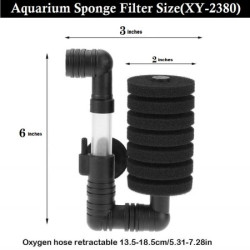 XY-2835 Biochemical Sponge Filter for Fry Shrimp and Small Fishes Aquarium (Pack of 1)