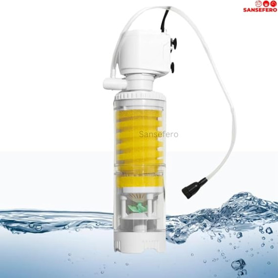 Aquarium Internal Liquid Filter Double Sponge for Fish Tank Filtration Both Fresh and Sea Water appliances (JY-1900F) Random Color (Black or White) Aquarium Internal Liquid Filter Double Sponge for Fish Tank Filtration Both Fresh and Sea Water appliances (JY-1900F) Random Color (Black or White)