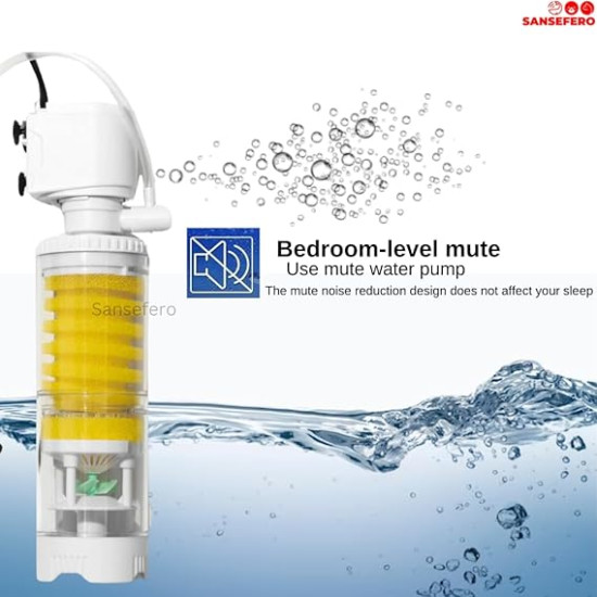 Aquarium Internal Liquid Filter Double Sponge for Fish Tank Filtration Both Fresh and Sea Water appliances (JY-1900F) Random Color (Black or White) Aquarium Internal Liquid Filter Double Sponge for Fish Tank Filtration Both Fresh and Sea Water appliances (JY-1900F) Random Color (Black or White)