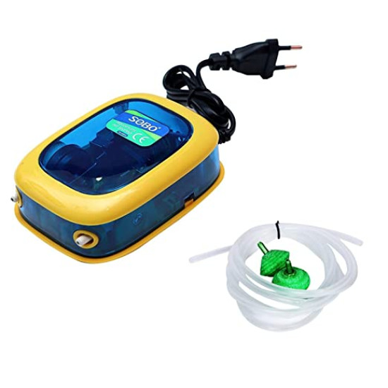 Plastic Aquarium 2 Nozzle Air Pump with 3 Meter Pipe and 2 Air Stones (Sobo SB-9905A) Plastic Aquarium 2 Nozzle Air Pump with 3 Meter Pipe and 2 Air Stones (Sobo SB-9905A)