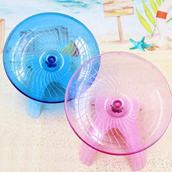 Hamster Flying Saucer Exercise Silent Wheel Hamster Mouse Running Disc Toy (Pack of 1) (Random Colour)