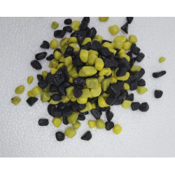 Double Color Stone Pebbles Marble for Aquarium Decoration/Table Decoration/Garden Decors Black & Yellow (2Kg)