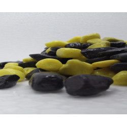 Double Color Stone Pebbles Marble for Aquarium Decoration/Table Decoration/Garden Decors Black & Yellow (2Kg)