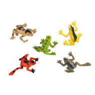  5 pcs of Plastic Frog Figurines Toys, Realistic Frog Assorted Mini Plastic Frogs for Aquarium/Party Favor Decoration/Bathtub Bath Pool Toy/Pet Turtle Collection/Gift & Rewards