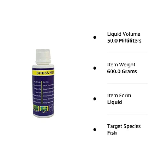 Aquatic Remedies Stress Heal Aquarium Water Conditioner, 50 ml Aquatic Remedies Stress Heal Aquarium Water Conditioner, 50 ml
